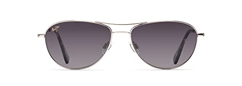 Maui Jim unisex adult Baby Beach Sunglasses, Silver/Neutral Grey Polarized, 7 US