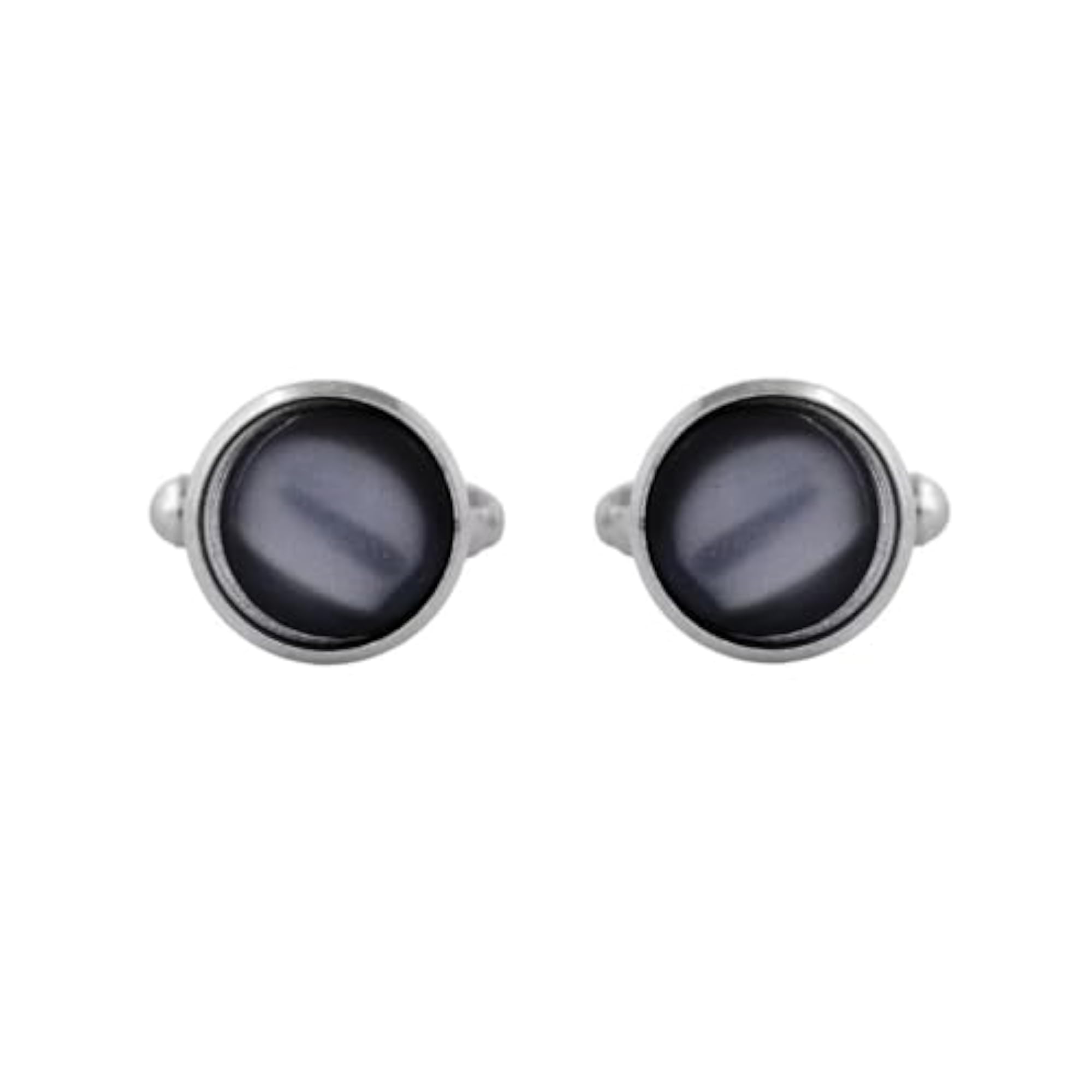 Men's Grey Brass Cufflinks, Stylish Formal Accessory