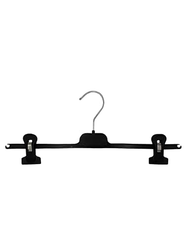 Grucce con Pinze per Pantaloni, Gonne e Vestiti Appendiabiti Salvaspazio Plastica, cod.9600 (20, 9700 Nero)