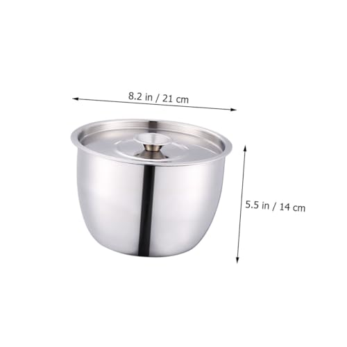 Tazón de mezclar de acero inoxidable de 21 cm con tapa miniatura 6