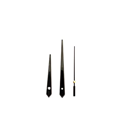 Image of Black Metal Clock Hands Replacement Set - Modern Metallic Needles for DIY Wall Clock Making, Resin Art & Crafts (Set of 1) (Black Plain Pati)