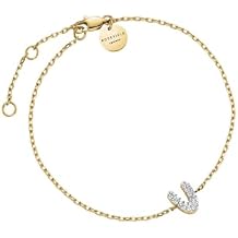 V Letter Bracelet with Crystals by Rosefield