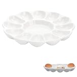 Plato Huevos Rellenos Melamina - Presentación Elegante para Huevo Relleno y Albóndigas - Diseño Moderno y Fácil de Limpiar