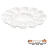 Plato Huevos Rellenos Melamina - Presentación Elegante para Huevo Relleno y Albóndigas - Diseño Moderno y Fácil de Limpiar