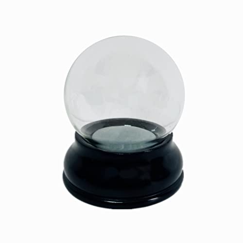 Clear DIY Empty Snow Globe kit Glass Water Globe Jar with Resin Base (65MM)