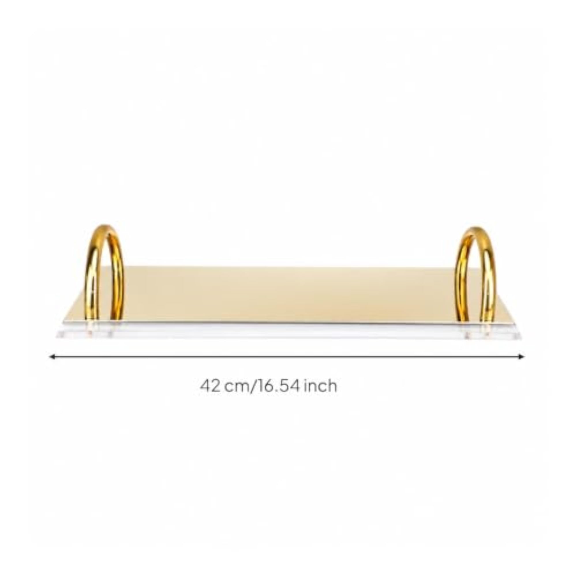 Rectangular Acrylic Tray with Metal Handles