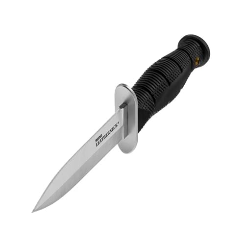 Image of Cold Steel Mini Leatherneck Double Edge Spear Point Compact Lightweight 3.5 inch 8CR13MOV Steel Fixed Blade Outdoor Hunting Utility Knife, 3.25 inch Textured Ergonomic Kray-Ex Handle, Secure-Ex Sheath