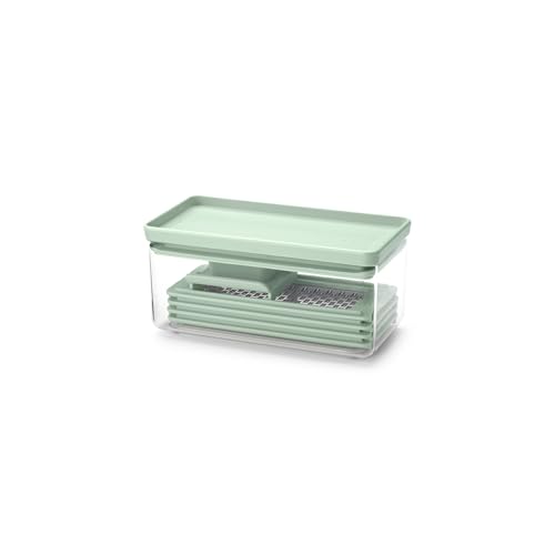 Brabantia Tasty+ Slicer and Grater Set | Vegetable Slicer with Two Graters & Storage Box | Non-Slip Base & Dishwasher Safe Design | 100% Recyclable Tritan Plastic | Jade Green
