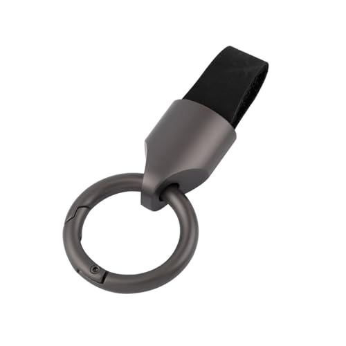 Adunsiaoto Herren-Schlüsselanhänger Aus Leder, Zinklegierung, Schwarz