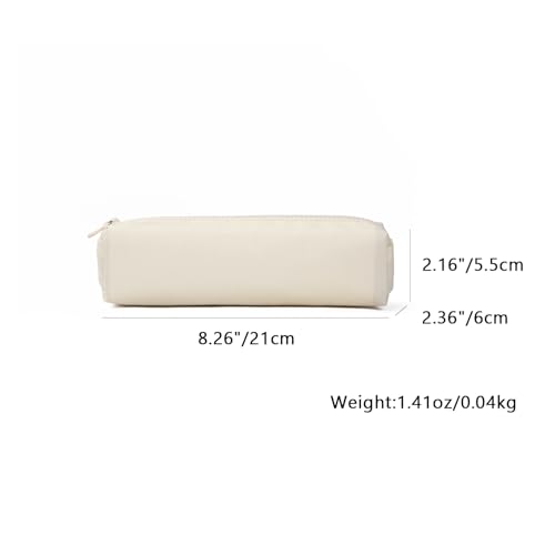 Image of Pencil Case Small Zipper Pen Pouch for School Office Art Supplies Stationery Organizer Bag for Pens Markers(Cream /Oxford)