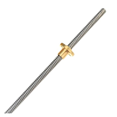 Metal Ball Screw nut 1pc T12 Lead Screw 100mm-1000mm Picth 2mm Lead Trapezoidal Screw with Brass Nut(250mm)