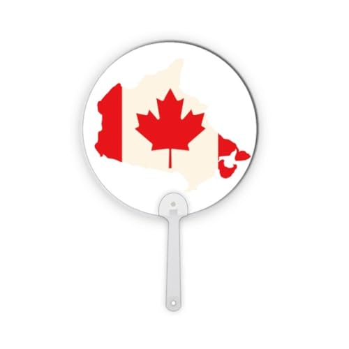 Éventail rond en plastique Canada avec érable rouge finition soignée
