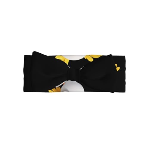 Baby Bow Headband Funny Little Stupid Chicken Printing Soft, Skin-Friendly For Newborns 0-6 Months, For Baby Girls