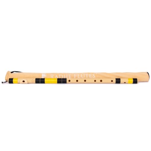 Image of Radhe Flutes PVC Fiber Bass G With Velvet Cover (Beige Flute With Black & Yellow Threads)