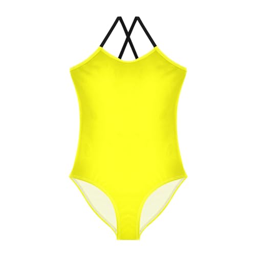 Girl's Swimsuit 1-Piecing Toddler Girl Bathing Suit Swimsuits for Teen Girls Beach Girls' Swimwear 7-8T Fluorescence Light Yellow