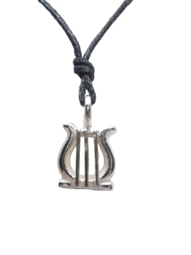 Pendentif lyre argent 925 et collier ras-du-cou pour musicien