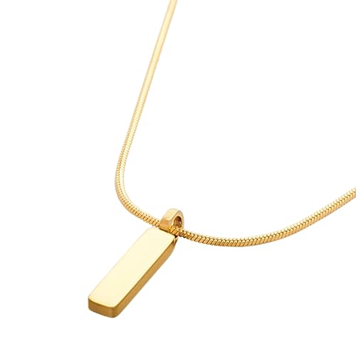 QueenBee 14K Gold Pendant Men’s Necklace, Snake Style Gold Chain