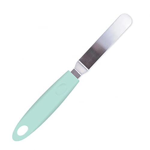 ScrapCooking Kleine Glasurspatel aus Edelstahl 21 cm Backutensil für Kuchen – Zubehör für Cake Design, Glasuren, Schokolade, Torten – Mintgrün – 5178, Schwarzes Silber