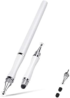 Stylus Pens for Touch Screens, Capacitive Stylus Pen for iPad, Disc & Silicone Tip2 in 1, Universal for Apple/ iPhone, iPad Pro, mini, Air, Android, Microsoft and Other Touch Screens, White
