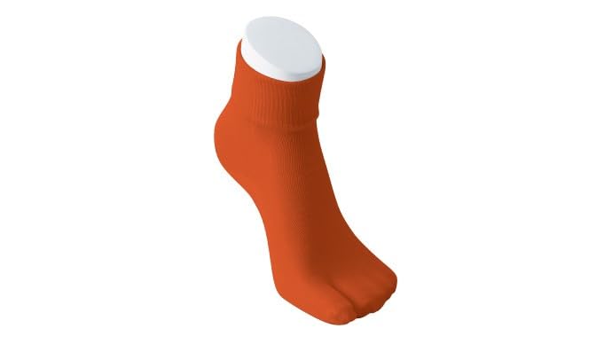 Image of Knittabi, inner thread: silk and outer thread: cotton, Japanese tabi-style socks (US, Numeric, 24, 27, Regular, Regular, 1, orange)