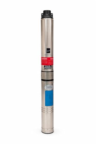 Image of Kirloskar KP4 Jalraaj -Ultra 1HP 8-Stage, Submersible Pump for 100mm Borewell, with Control Panel, 30m Wire & Safety Cable, Single Phase 220V, 2 Year Warranty
