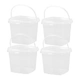 ノーブランド品 4個存容 庫用 シンプルデザイン 蓋付 食 存に 適 利な 納