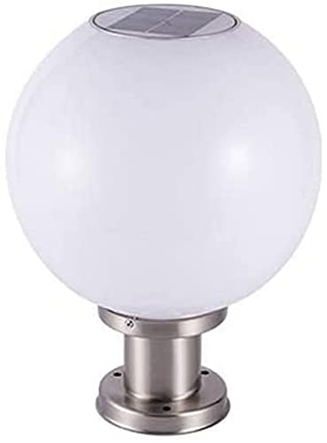 Luz de poste de jardín Solar E27 Bola blanca Acrílico Lámpara de columna impermeable Lámpara de poste de aluminio al aire libre moderna europea Puerta Jardín Comunidad Decoración de césped Luz de