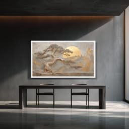 Impression toile paysage bonsaï soleil doré 35x60 déco murale - 2