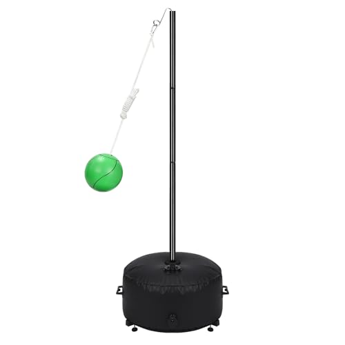GADFISH Portable Tetherball Set with Ball and Rope Adjustable Height Rack with Water Bag Base Suitable for Playing in Indoor & Outdoor Playground Backyard(Black)