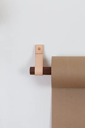 Keyaiira - Kraft Paper Message Board Dispenser Wood & Leather Wall Hanging Grocery List Board Butchers Paper Roll Holder Dispenser Paper Roller Notepad #TOP7
