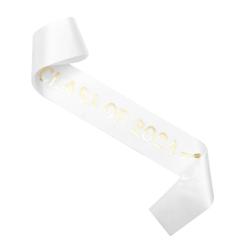 NOLITOY Graduation Stoles Class of 2024 Sash Senior Graduation Silver Letters Adjustable Shoulder Strap for Graduation Etiquette Versatile Sash for Formal Occasions