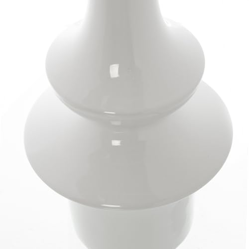 Vase en céramique blanche de 43cm pour décoration intérieure épurée