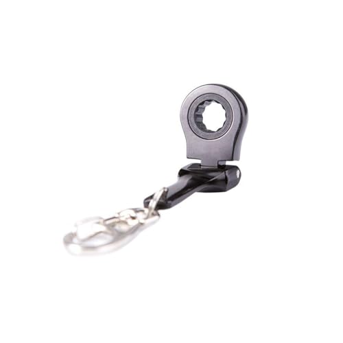 Michear Ratchet Spanner 180°Flex-Head Keyring Combination 10mm Portable Ratchet Ring Wrench (Black) - Image 3