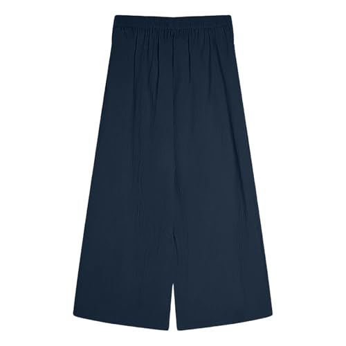 Sweatpants for Men Open Bottom Drawstring Linen Pants Summer Elastic Waist Wide Leg Plain Comfortable Casual Track Pants4