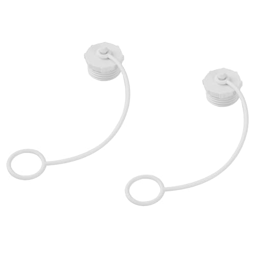 TonGass (2-Pack, White) Coupler Hose Plugs with Straps, Easy Twist 3/4