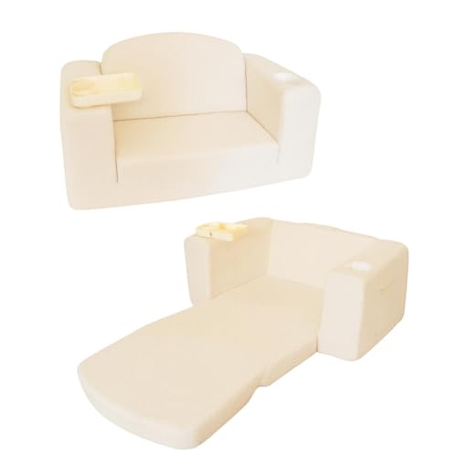 H-Bird Toddler Lounge Chair with Cup Holders & Fold-Out Bed