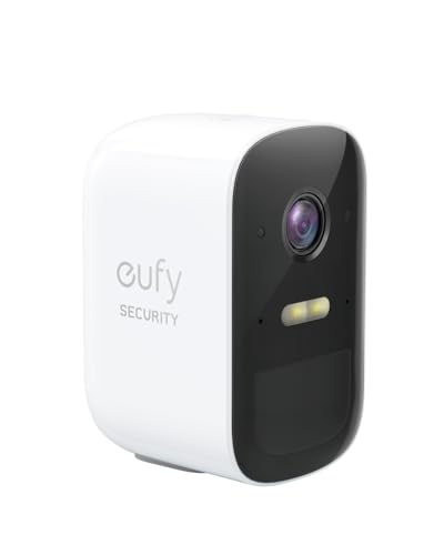 eufy Security,eufyCam 2C 2-Cam Kit,zewnętrzna kamera bezpieczeństwa,bezprzewodowy system ochrony domu z180-dniową żywotnością baterii, kompatybilność z HomeKit,1080p HD,IP67 (Pojedyncza kamera)