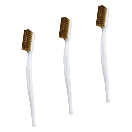GLEAVI 3d Printer Nozzle Cleaning Brushes 3pcs Wire Cleaning Tools with Copper Wire and Plastic Handle for Removing Pain