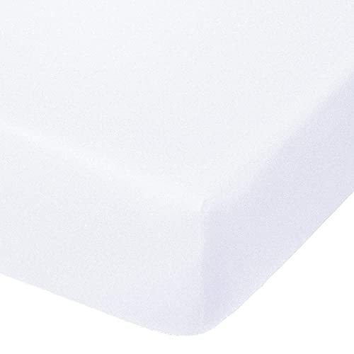 Image of Cottington Lane Crib Fitted Cradle Sheet - Bedsheet for Cribs /Cots One Qty 100% Cotton - 52 inch x 28 inch x 6 inch White Solid