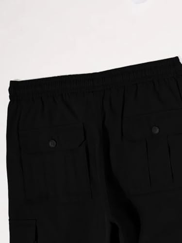 Image of Vogaan Casual Solid Men's Loose Fit Drawstring Cargo Pants with Multiple Pockets | Cotton Cargos for Men