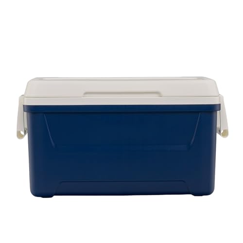 48 Quart Portable Cooler Camping/Picnic Hard Cooler with Swing-Up Handles for Camping Tailgating Beach Fishing & Outdoor Adventures Navy Blue