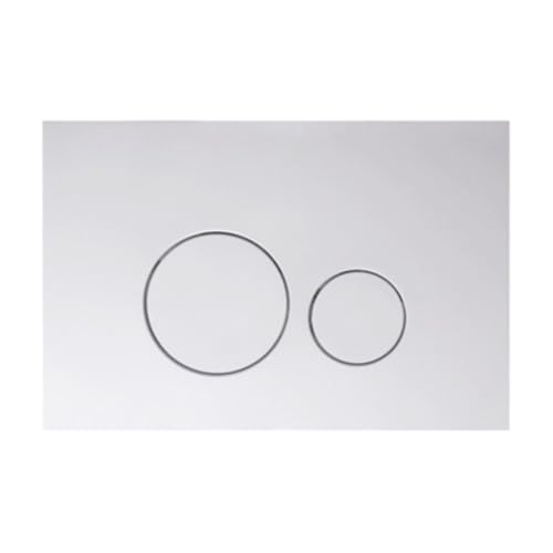 Placa de accionamiento para inodoro UWT01H-GE, color cromado brillante, placa redonda empotrada, 264 × 164 × 12,5 mm