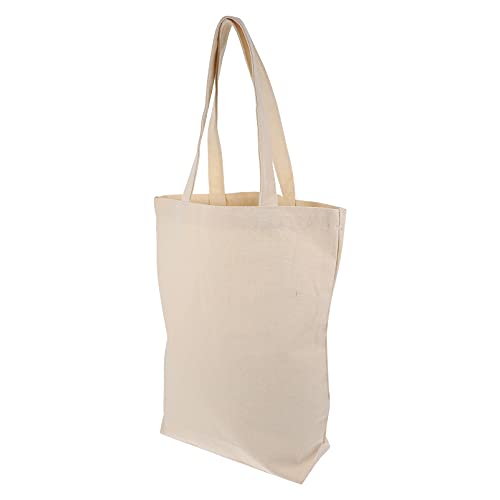 1Pc Portable Canvas Tote Bag Shoulder Shopping Bag with Capacity for Books Simple Design Material Pouch Handbag