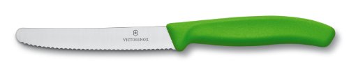 Victorinox Swiss Classic 4-1/2-Inch Utility Knife with Round Tip, Green Handle