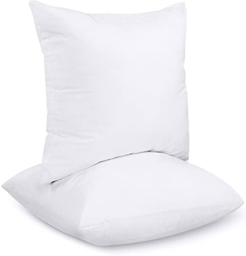Image of Utopia Bedding Throw Pillows Insert (Pack of 2, White) - 18 x 18 Inches Bed and Couch Pillows - Indoor Decorative Pillow.