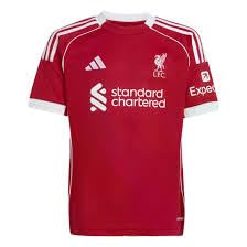 adidas Liverpool FC 25/26 Youth Home Jersey (US Alpha Small Regular Strawberry Red)