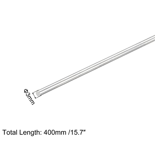 sourcing map 304 Edelstahl Rundstäbe, 3mm x 400mm Vollschaftstäbe für DIY Craft Modellauto Hubschrauber Flugzeug, Packung von 5