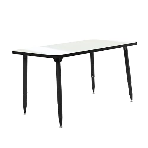 Image of Adapte Commercial Dry-Erase Classroom Activity Table - 30 inch x 48 inch Rectangle Whiteboard, ADA Compliant Tapered Legs, Glides & Casters Adjustable Height 22-34 inch Wheelchair Accessible, School Furniture