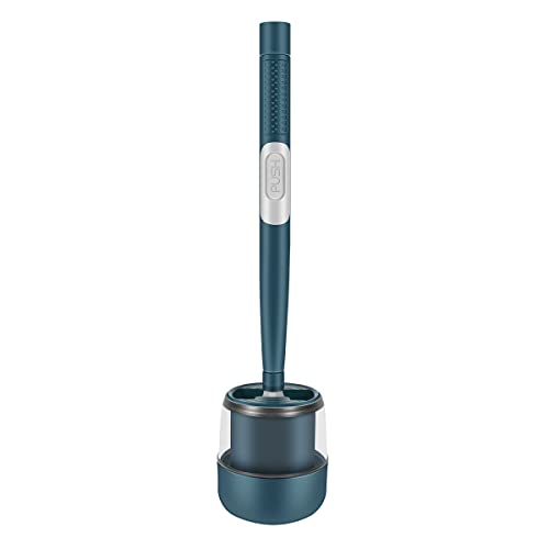 Hands DIY Brosse WC de qualité supérieure avec distributeur de savon, brosse de toilette compacte sans angle mort, kit de brosse WC mural et debout, pour toilettes, salle de bain, propre (vert) Cover