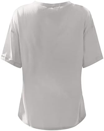 Ebifin Oversized T-shirt voor dames met V-hals en korte mouwen, casual, los basic zomer-T-shirt, blouse, Kaki, XL